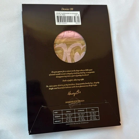 Honey Birdette Luxury Thigh High Heart Suspender Stockings - Picture 2 of 6